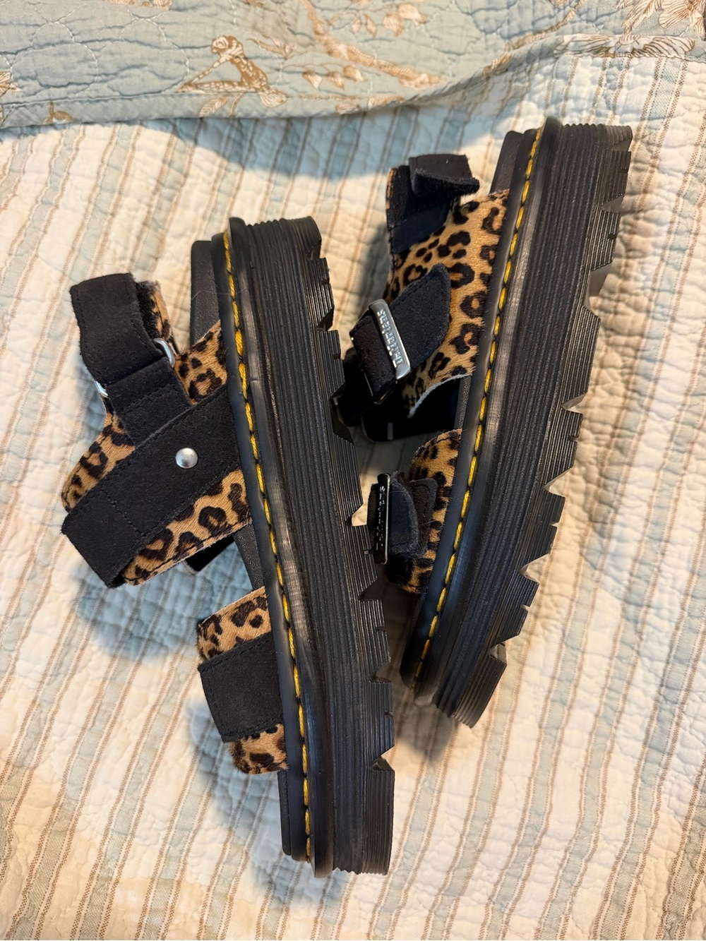Dr. Martens Zebzag Leopard Hair on Leather Sandals - Picture 3 of 6